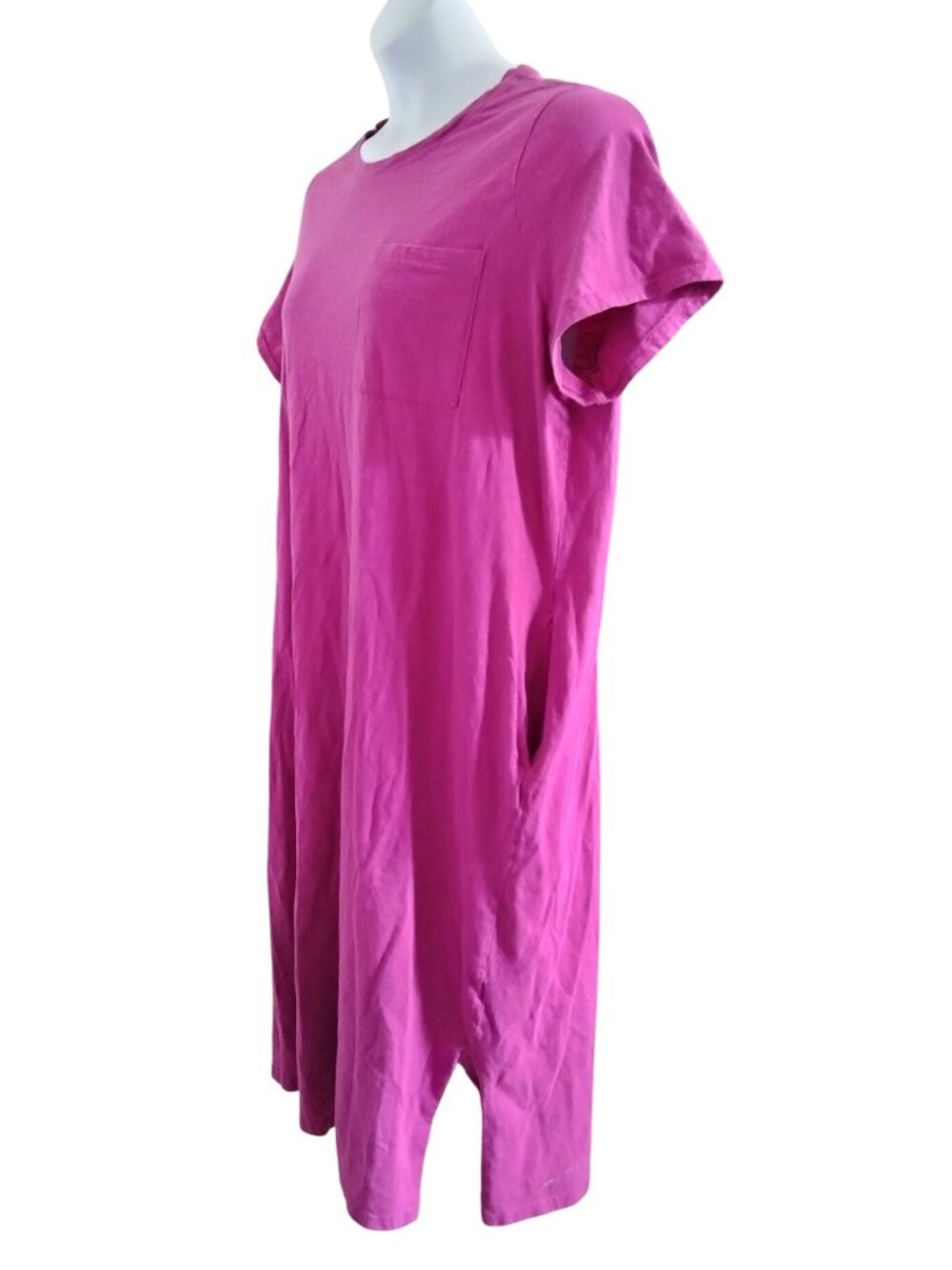 Terra & Sky Plus Size 2X Dress T-Shirt Style Fuchsia Pockets Relaxed Fit Casual - Picture 4 of 8